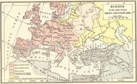 Map of Europe in 1096