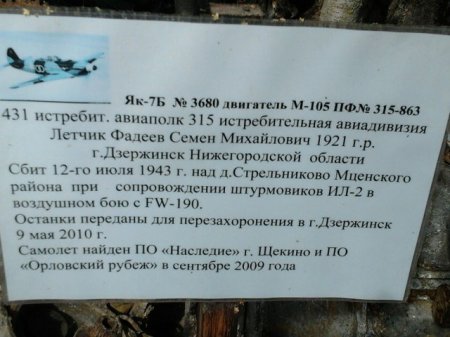 The museum downed aircraft. The route Moscow-Crimea